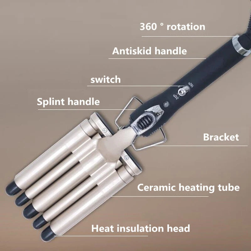 MO-6003  hair curler Professional Hair Straightener for Curly and Wavy Hair 5 Tubes