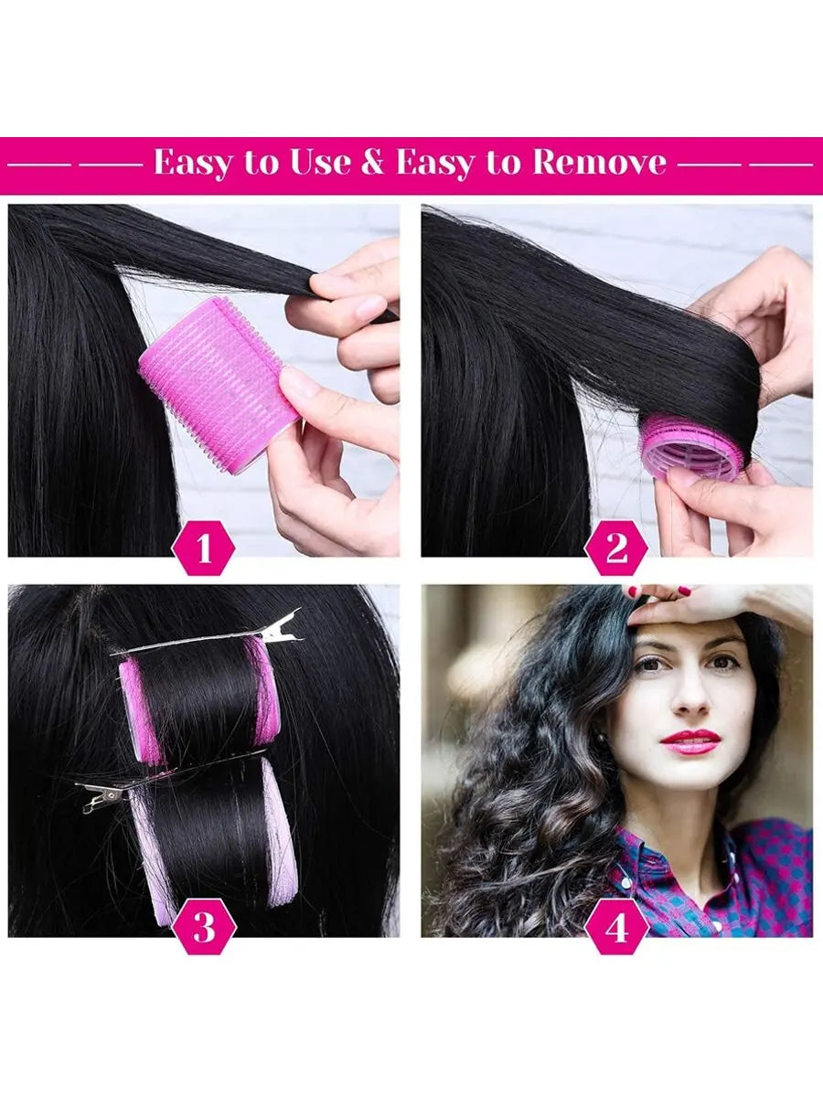 Magic Hair Roller Self-Grip Holding Rollers Hairdressing Curlers Hair Design Sticky Cling Style (12 Pcs) (random color)