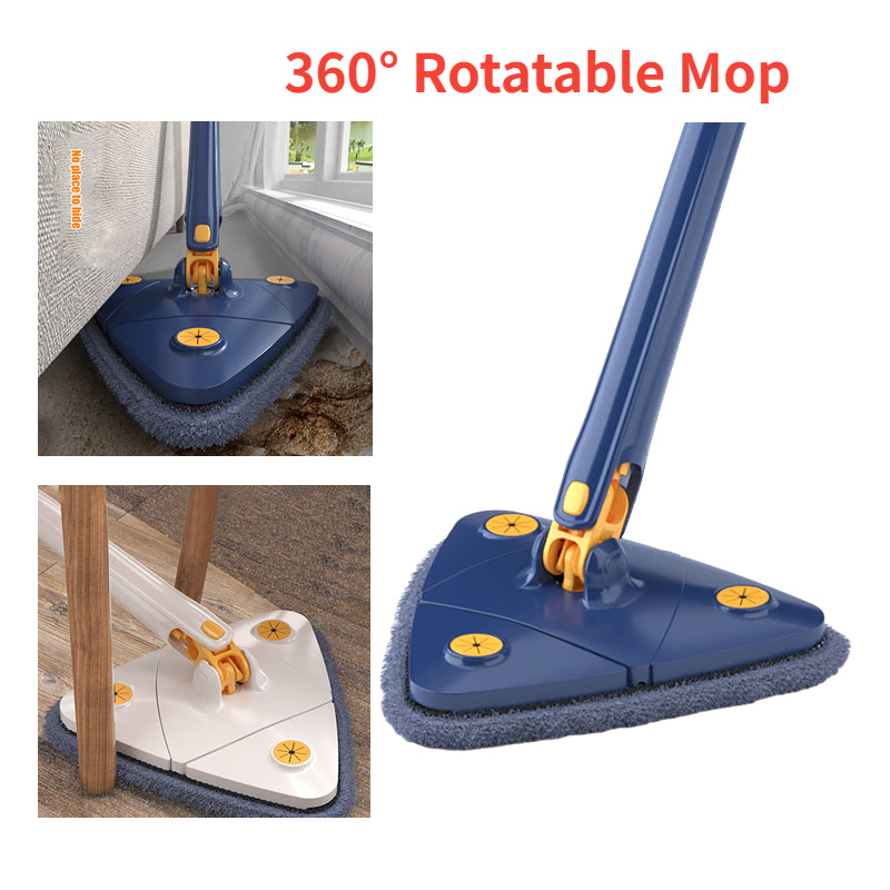 New Extended Triangle Mop 360 Twist Squeeze Wringing X-type Window Glass Toilet Bathrrom Floor Household Cleaning Ceiling Dusting �Each