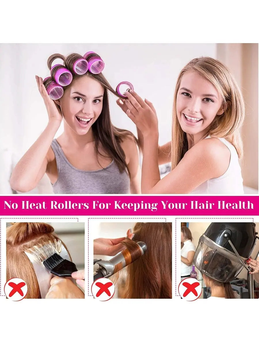 Magic Hair Roller Self-Grip Holding Rollers Hairdressing Curlers Hair Design Sticky Cling Style (12 Pcs) (random color)