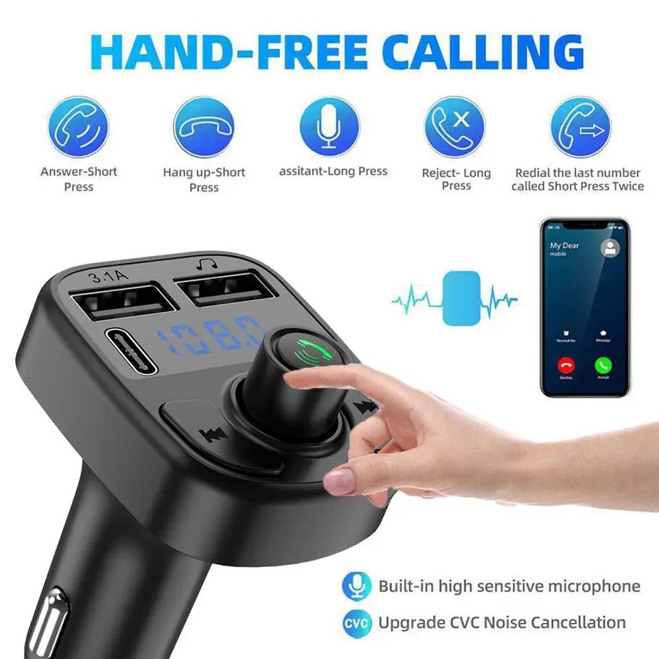 C1 - Car Mp3 Player | Car Wireless FM Transmitter | Car Mp3 Modulator | Car Accessories?( Random Color )