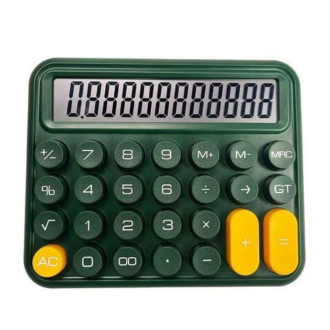 12 digits Keyboard Style Calculator | Mechanical Buttons for Desktop financial accounting cell operated (random color)