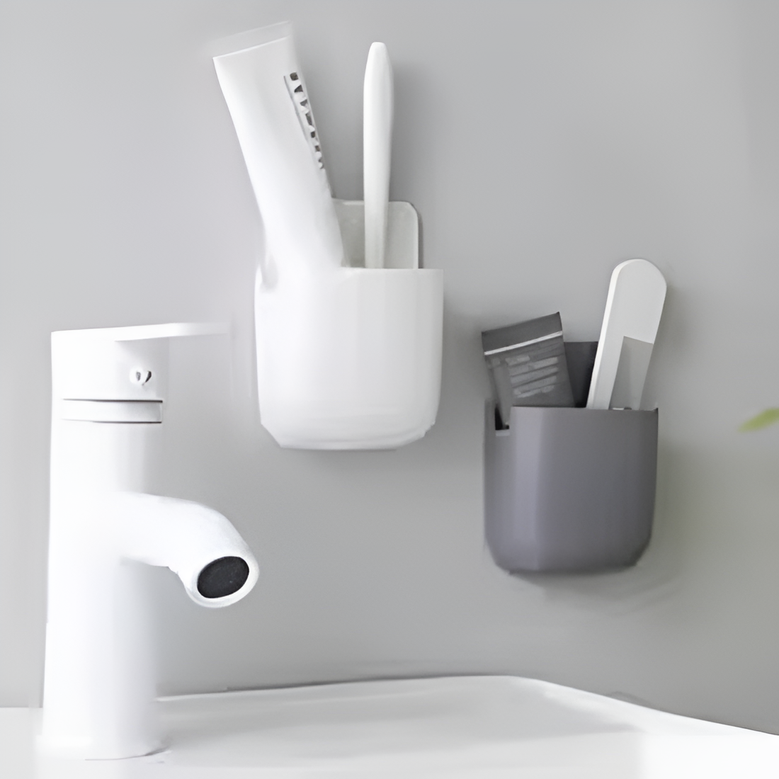 1 Pcs?U Shape Wall Mounted Mobile And Remote Holder |?Wall Mounted Storage Case for Remote, Toothbrush, Mobile Phone Plug Holder | Multifunctional Storage Holder (random color)