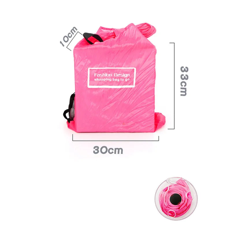 Eco-friendly Roll Up Reusable Polyester Foldable Grocery Bag Shopping Bag  (random color)