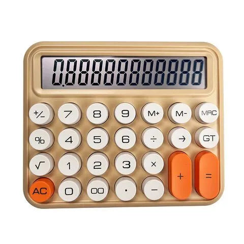 12 digits Keyboard Style Calculator | Mechanical Buttons for Desktop financial accounting cell operated (random color)