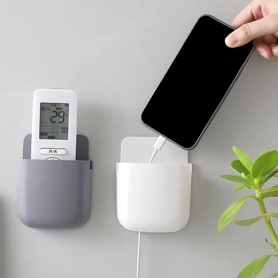 1 Pcs?U Shape Wall Mounted Mobile And Remote Holder |?Wall Mounted Storage Case for Remote, Toothbrush, Mobile Phone Plug Holder | Multifunctional Storage Holder (random color)