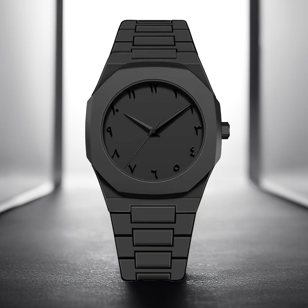 Full Black Aura Quartz Analog Watch �Lightweight Premium Design for Men & Boys (Without Box)