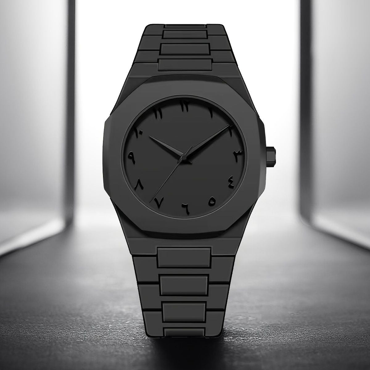 Full Black Aura Quartz Analog Watch �Lightweight Premium Design for Men & Boys (Without Box)