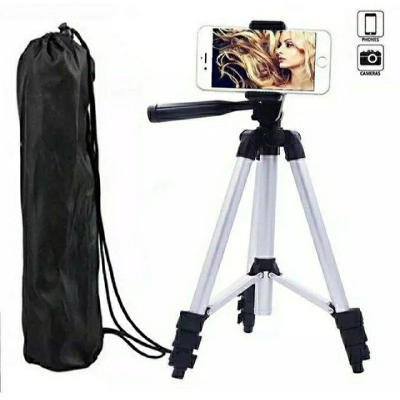 Professional Tripod Camera and mobile Stand with Cover Adjustable Aluminium Lightweight Camera Stand Tripod
