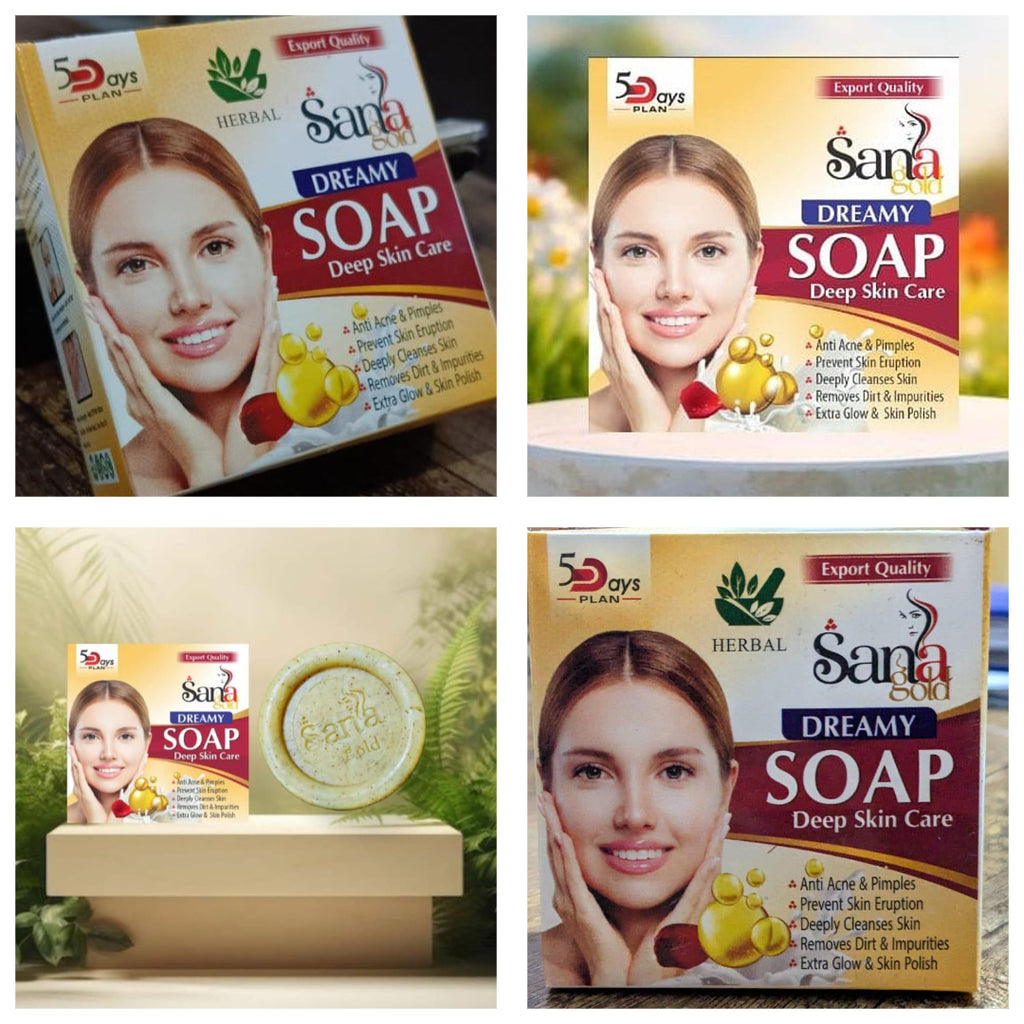 Pack of 07 - Sana Gold Magic Soap | Powerful Herbal Formula | Guaranteed Results | Best Quality Soap For Skin Care