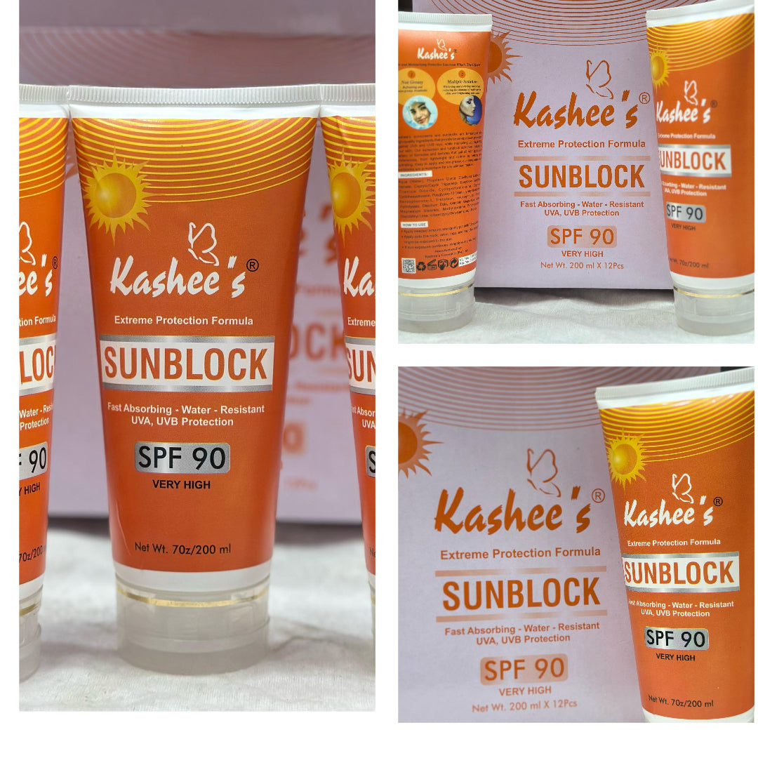 01 Pc Kashee? Sunblock SPF 90 �Extreme Protection Formula | Fast Absorbing Water Resistant UVA, UVB Protection 200ml