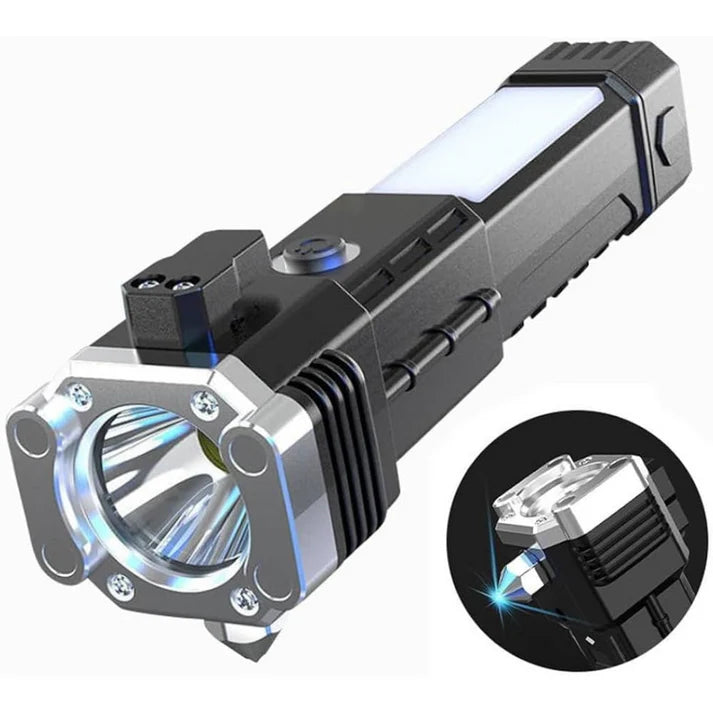 Multi-functional LED Flashlight ,torch ( Rechargeable ) with box (random Color)
