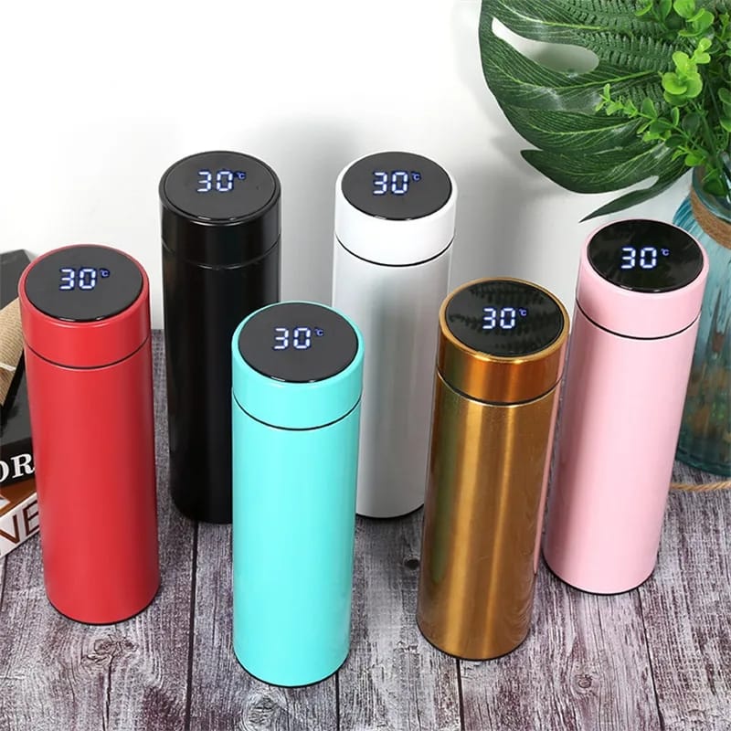 Temperature Display Indicator Insulated Stainless Steel Hot &amp; Cold Flask Bottle (Random Color) (500 ML )