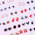 36 Pairs Of Random Beautiful Ear studs  Silicon Back  With Back Stopper