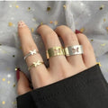 2pc Butterfly Couple Ring - Black
