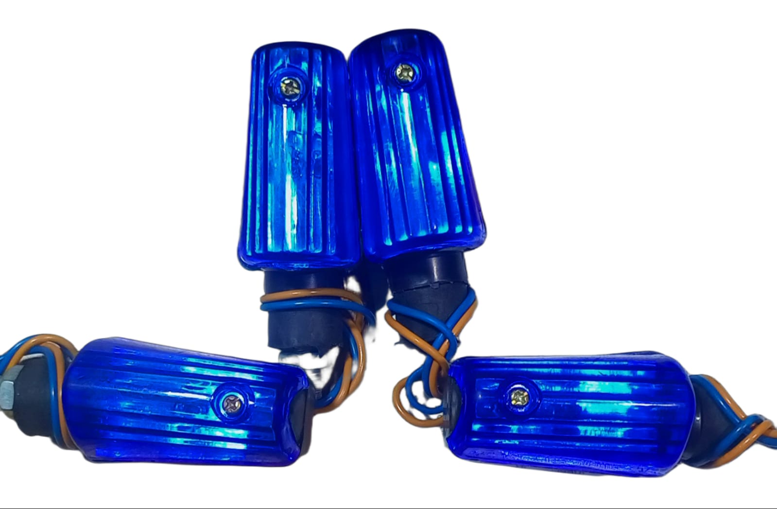 Fancy indicator for Bike Mini size flexible unbreakable blue color 4 pcs