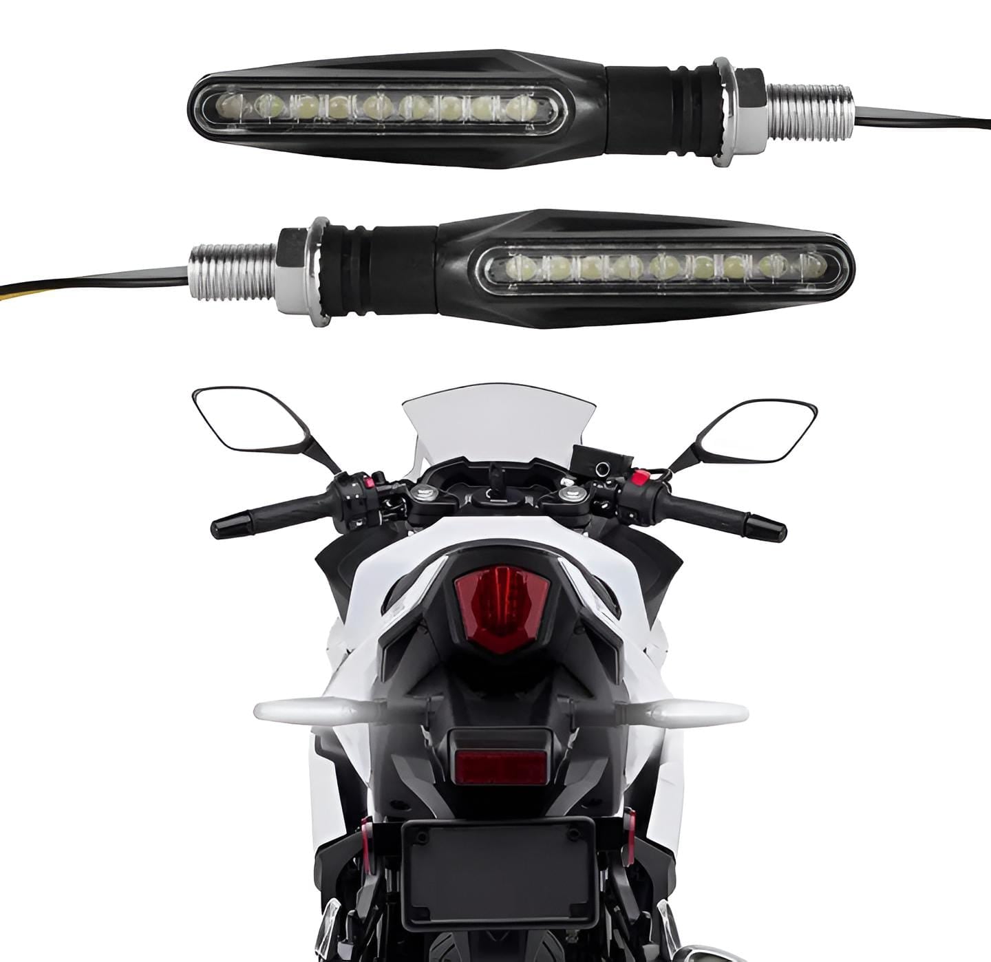 Pack of 1 pair(2pcs) - Audi Flow Style Led Motorcycle Turn Signals Indicator Amber Light