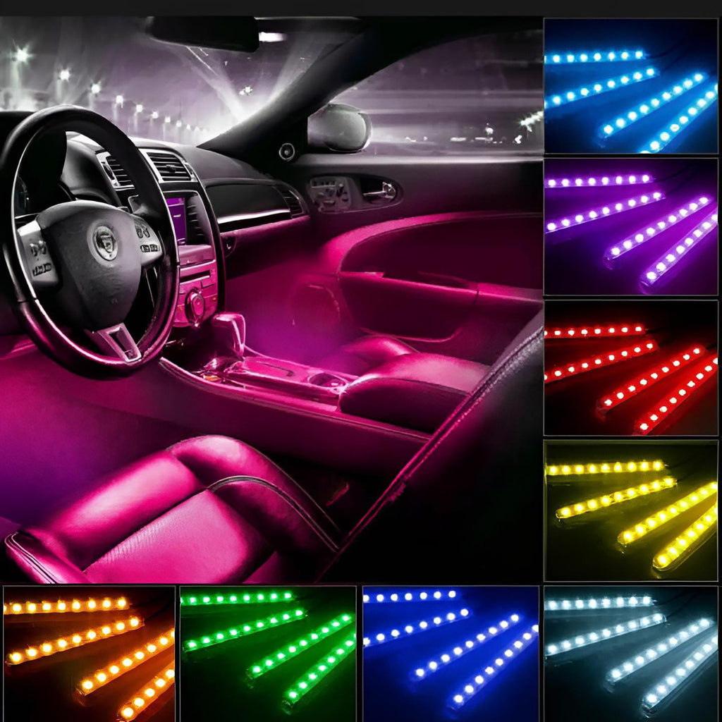 Interior light (with remote) 12 led RGB LIGHT strip Without button for bike/car/jeeb and all vehicles  (With Box Packing)