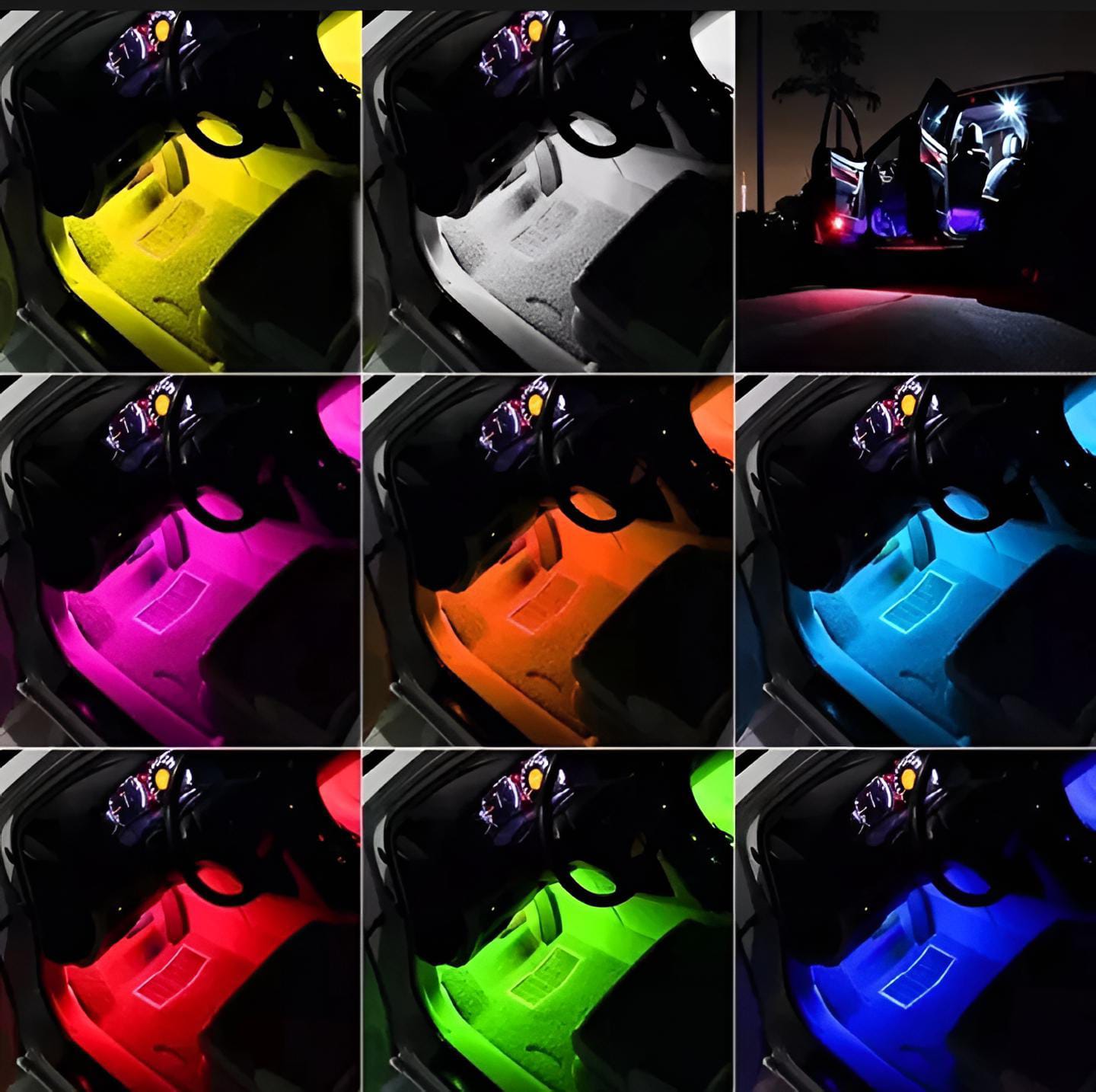 Interior light (with remote) 12 led RGB LIGHT strip Without button for bike/car/jeeb and all vehicles  (With Box Packing)