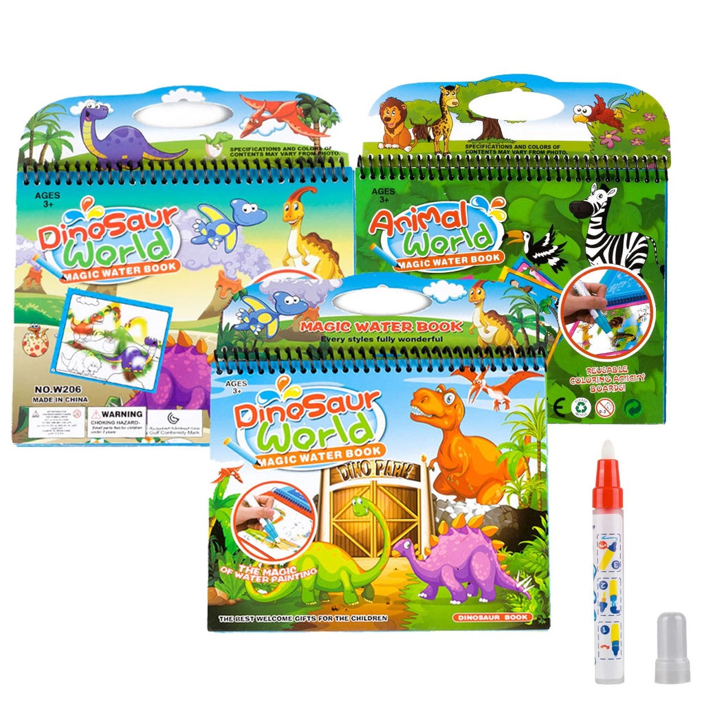 Magic Coloring Book with Water Pen(Number of pages 4)random color