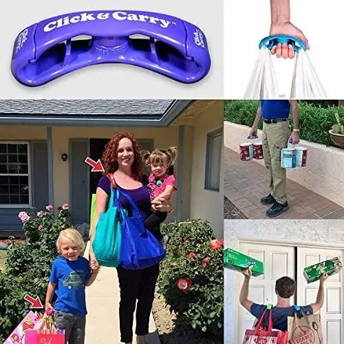 1 Pc Shopper Bags Handle Grip Click &amp; Carry Grocery Bag Carrier, 1 Pack,