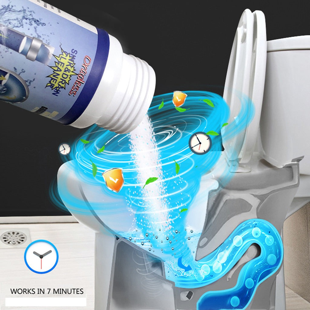 Powerful Toilet & Sink Clog Remover Drain Cleaner Powder, Pipe Quick Foaming Pipeline Dredger Toilet Clogging Dredging Powder, Drain Pipe Dec-logger Pipeline Dredger - (100g)