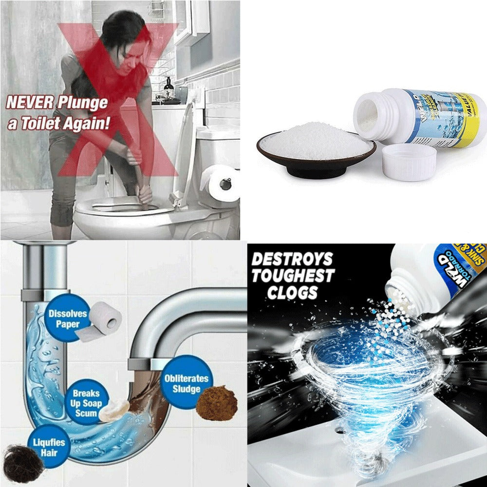 Powerful Toilet & Sink Clog Remover Drain Cleaner Powder, Pipe Quick Foaming Pipeline Dredger Toilet Clogging Dredging Powder, Drain Pipe Dec-logger Pipeline Dredger - (100g)