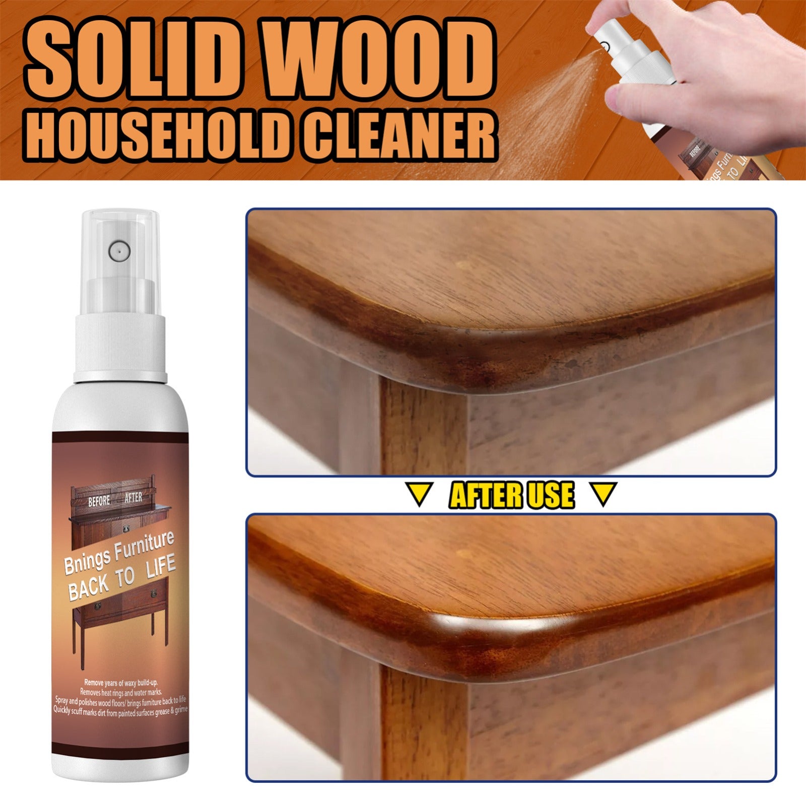 250ML Natural Micro-molecular Spray �Multipurpose Beeswax Furniture Polish Spray For Wood Polish Furniture Care Bee Wax Spray Essential Oil Wax