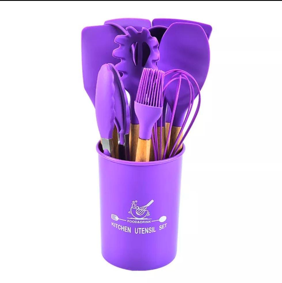 12 pcs set Wooden Handle Silicone Kitchen – photo 2