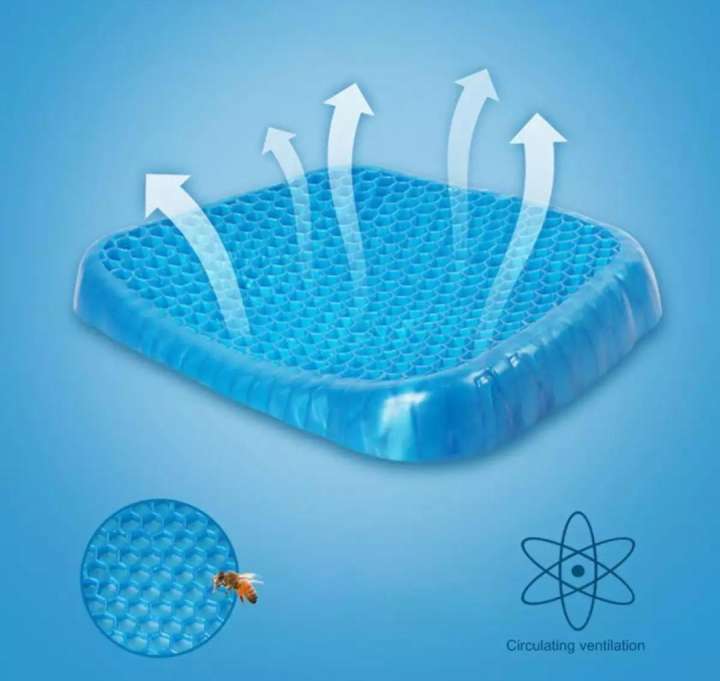 Non Slip Egg Sitter Gel Seat Cushion Soft Sitting Support Pad Cushion for Car and Office Chair Seat Pads Breathable Honeycomb Bike Seat Foam