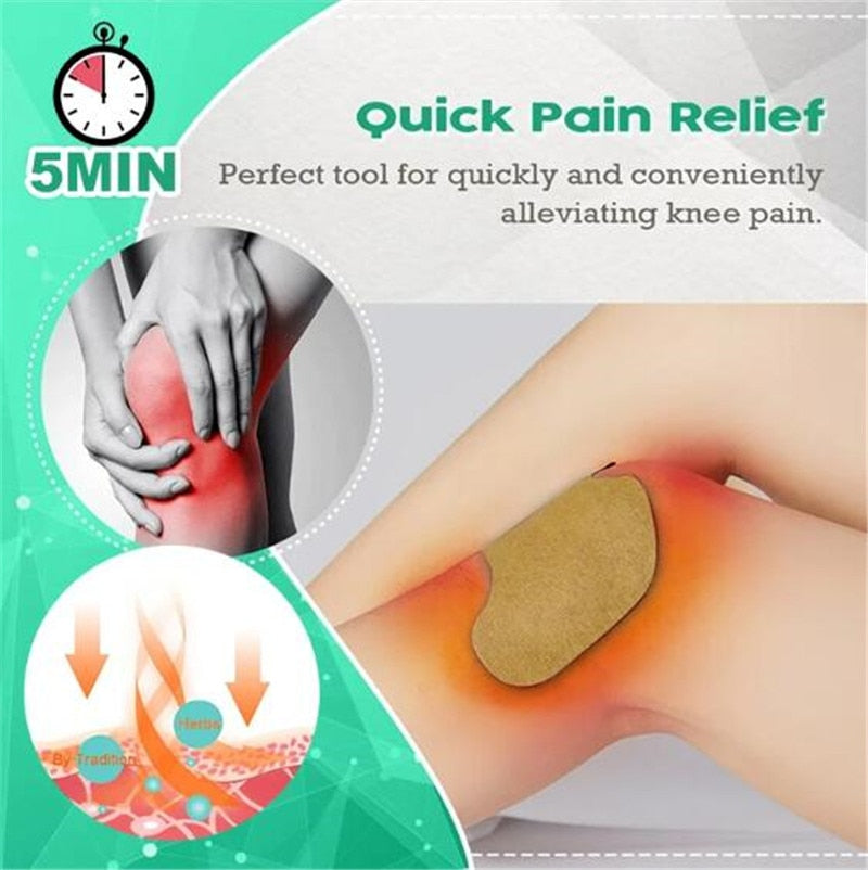 New Knee Plaster Sticker Wormwood Extract Knee Joint Ache Fast Pain Relieving Paster Knee Rheumatoid Arthritis Body Patches( 10 patches)