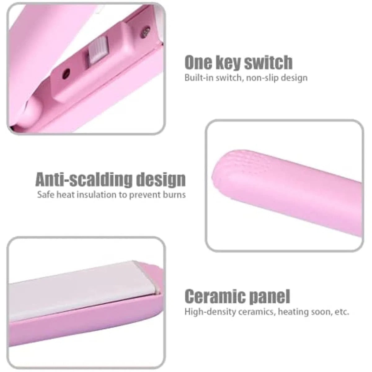 Mini Portable Hair Straightner / air smooth, silky, frizz-free and healthy.  (random color)
