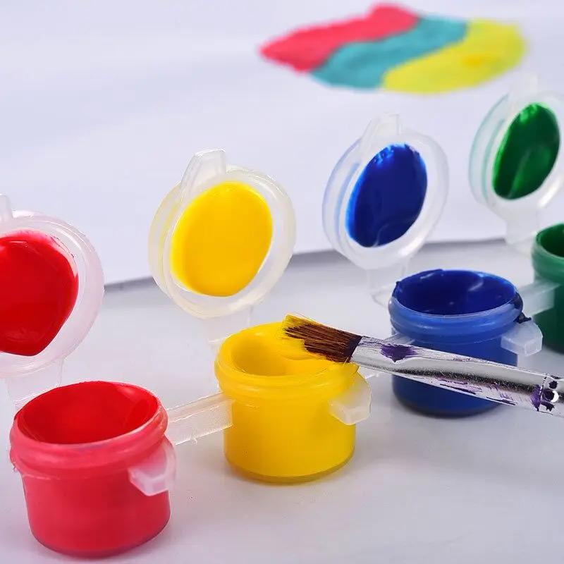 High Quality Non-toxic Kids Drawing Use 6 Pack Acrylic Paints Set 6 Colors 3ml