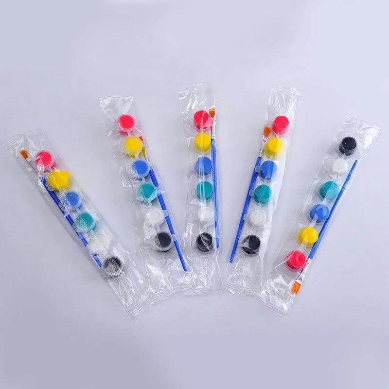 High Quality Non-toxic Kids Drawing Use 6 Pack Acrylic Paints Set 6 Colors 3ml