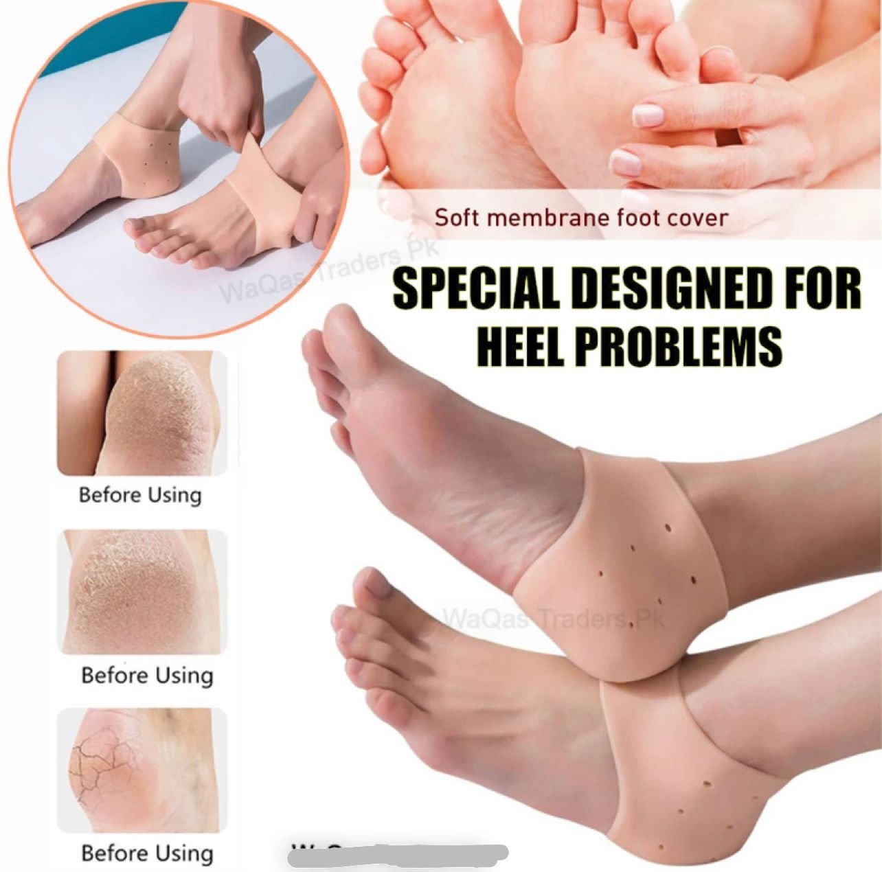 Half Heel Pain Anti-Crack Silicone Set �Unisex Anti-Crack Pain Relief - 01 Pair