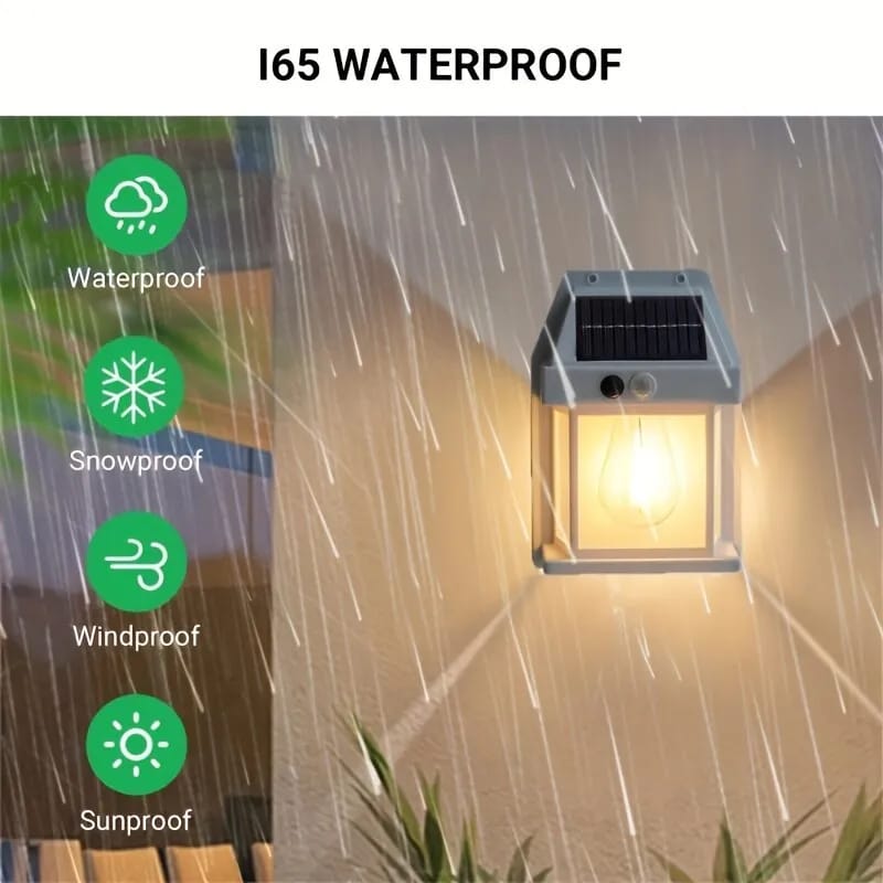 Solar Tungsten Filament Lamp Outdoor Waterproof Intelligent Induction Wall Lamp Courtyard Garden Villa Lighting(KT-666)