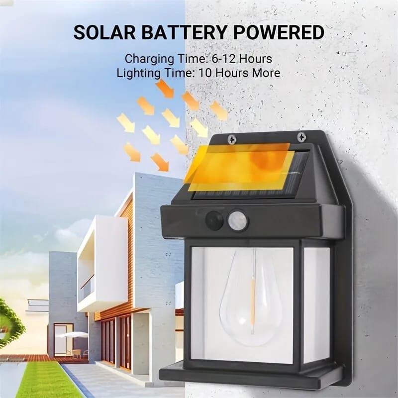 Solar Tungsten Filament Lamp Outdoor Waterproof Intelligent Induction Wall Lamp Courtyard Garden Villa Lighting(KT-666)