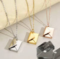 Love Letter Envelop Pendent For Girls - Golden Color