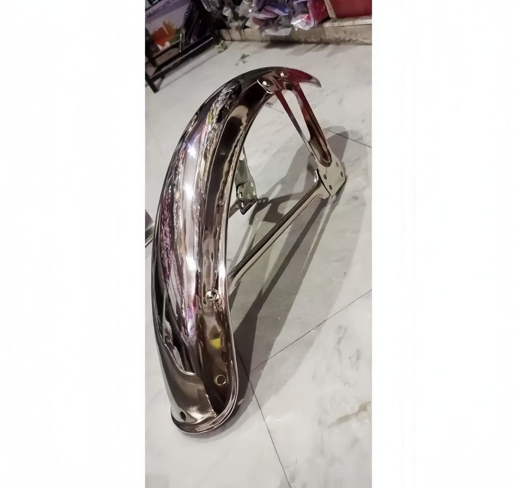 Front Cut Mudguard for 70cc and 125cc cafe racer bikes | Chrome Mudguard metal quality