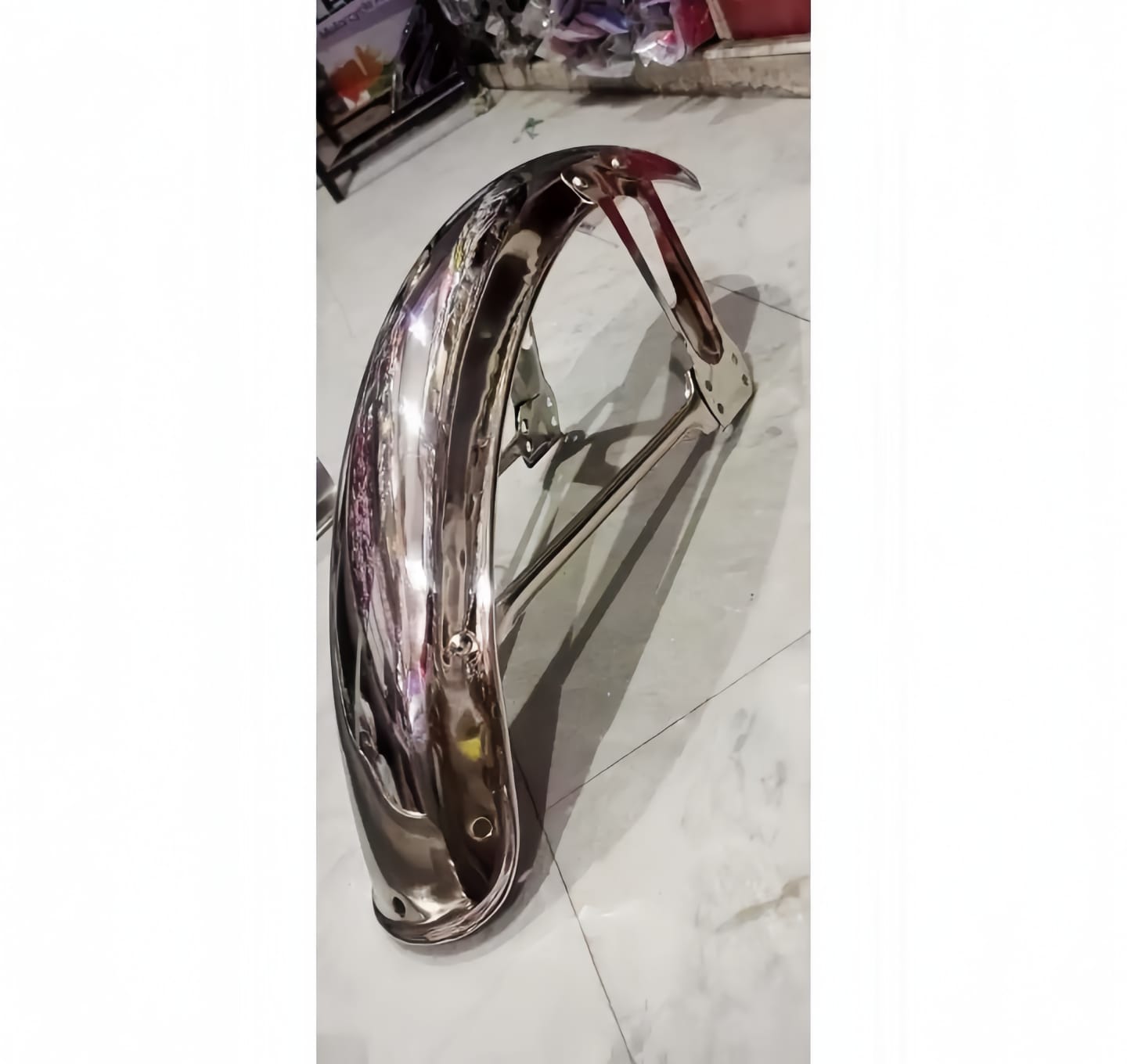 Front Cut Mudguard for 70cc and 125cc cafe racer bikes | Chrome Mudguard metal quality