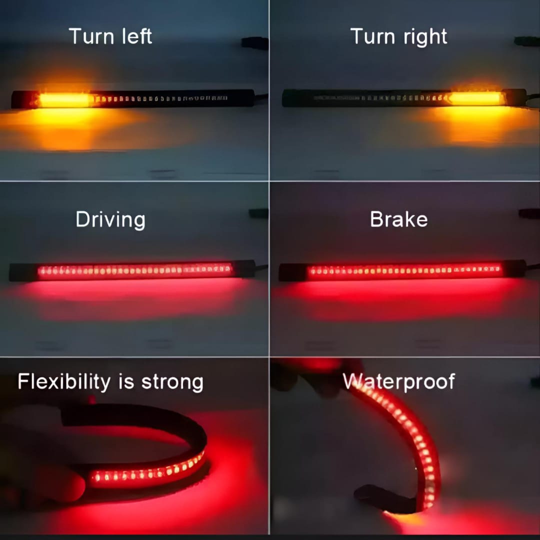 48 led back light strip with led indicators for cafe racer bikes and all bikes