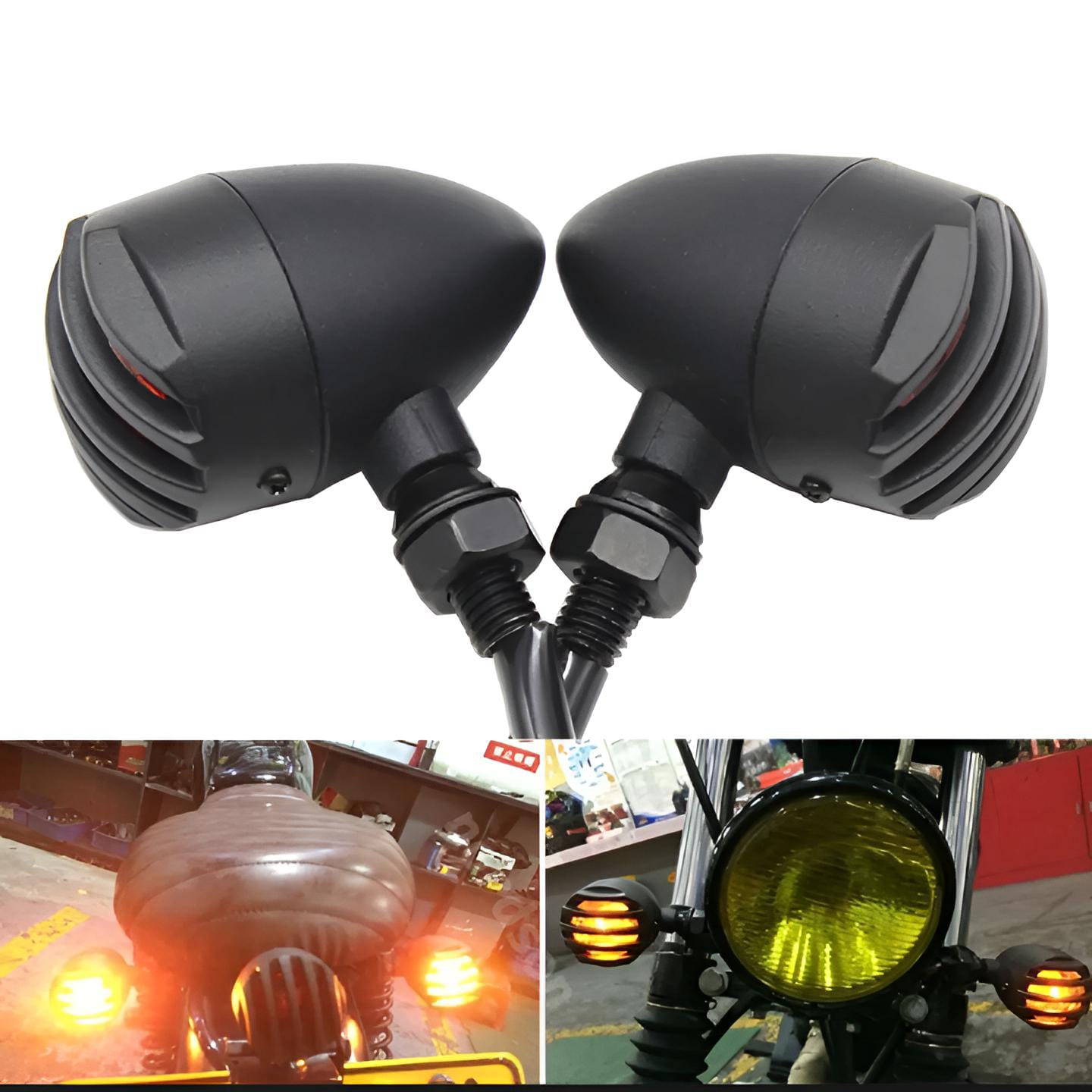 Pack of 4 grill indicators yellow led for bikes