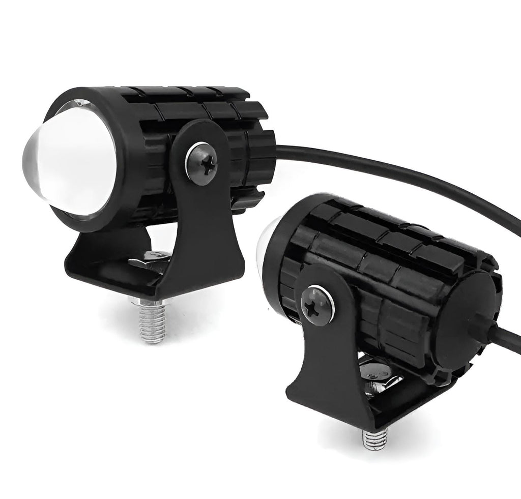 1Pc New Mini Driving Fog Light for All Motorcycle, Cars, Jeep  Dual Function White-Yellow Lens Projectors Auxiliary Light 20w (Metal Body)
