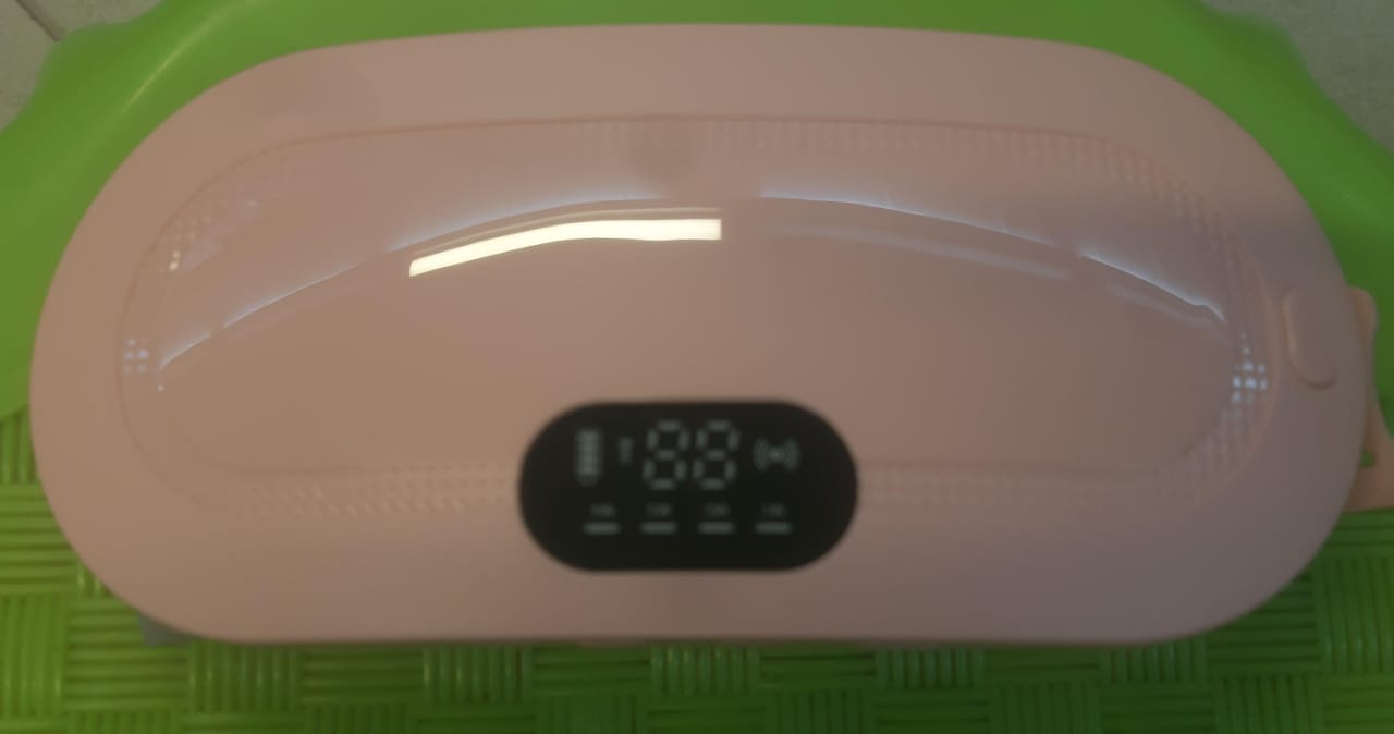 Electric Period Cramp Massager Vibrator Heating Belt for Menstrual Relief Pain Waist Stomach Warming Women Gift Box Packing(random color )