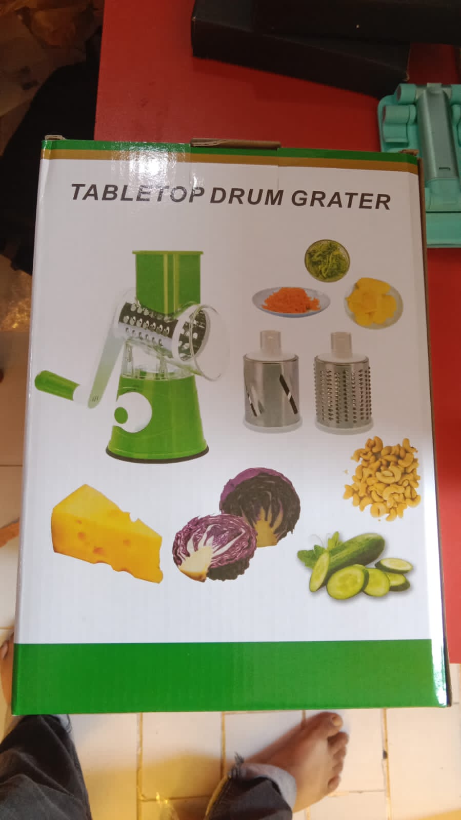 Multifunctional Manual Vegetable TABLE TOP DRUM  Cutter Slicer ( Random Color )