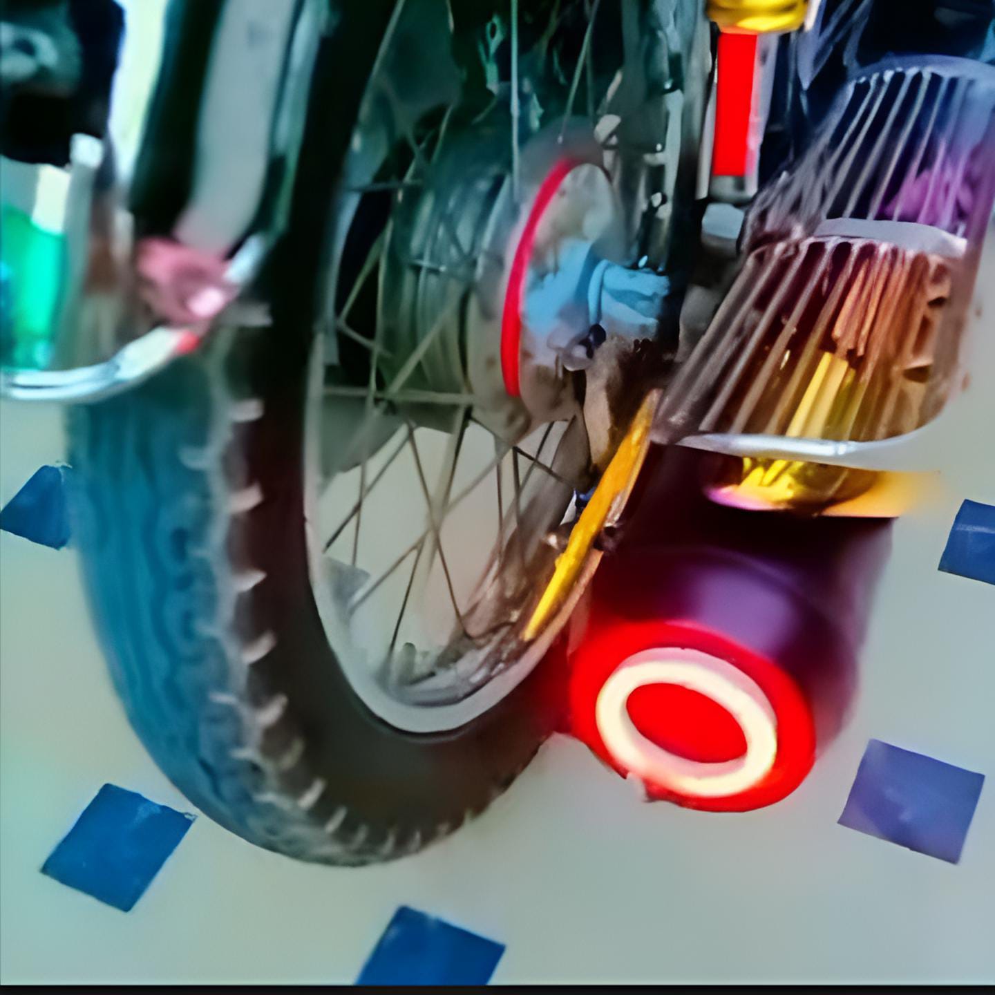 Silencer tikki neon led Round Light for honda 125 only - Red