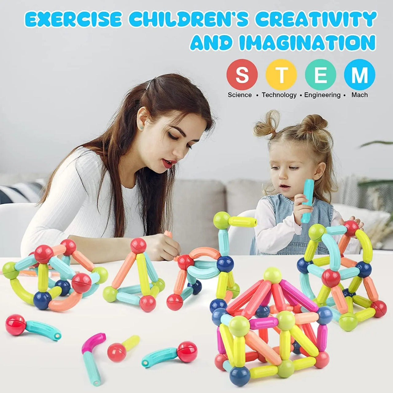 25 pcs Magnetic Blocks Toy for Kids | Magnetic bar blocks  Educational and Stimulating Magnetic Toy for Kids