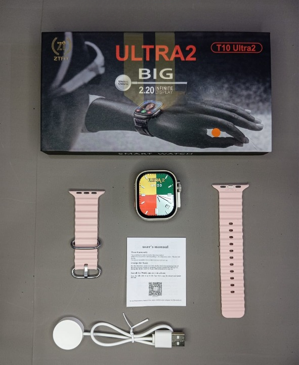 Ultra 2 Smart Watch |  T10 Ultra 2 Watch Big Screen 2.20 infinite Display Bluetooth Call Game Heart Rate Sleep Monitoring Smart Watch (Random Color)