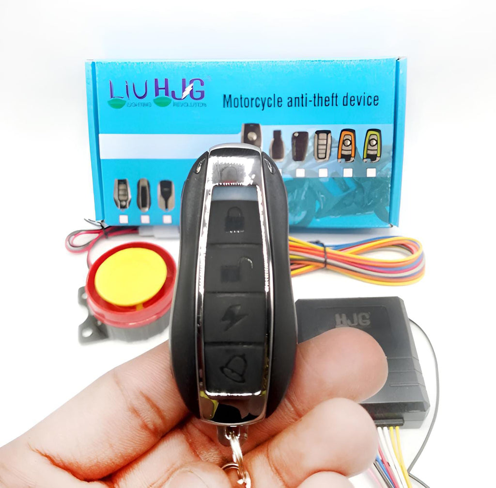 HJG Motorcycle Remote Security Lock Anti Theft Alarm System For Bike Motorcycle Self Start Function for 70cc and cg125 and all bikes
