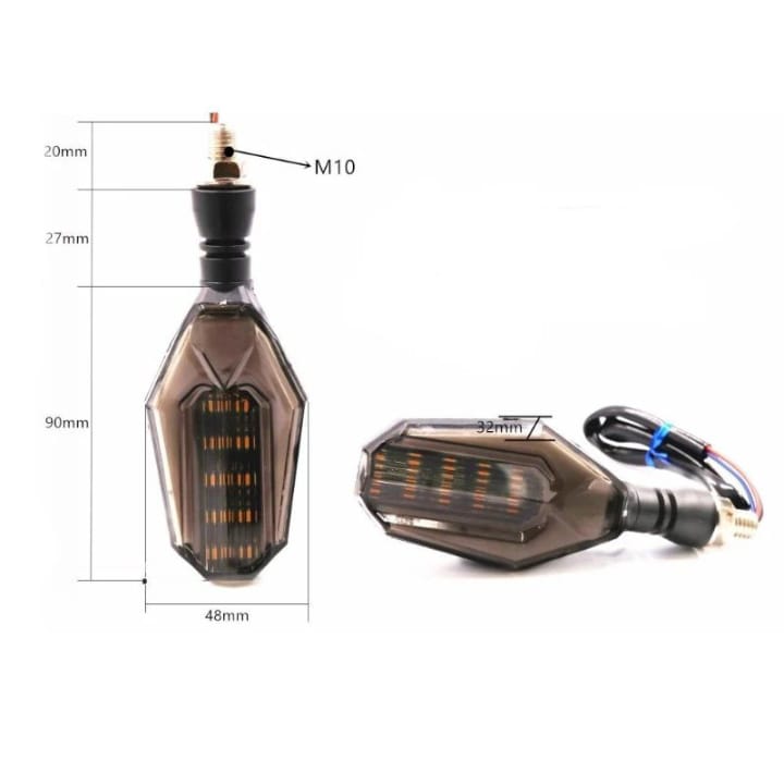 2Pcs Motorbike Universal LED Indicator With  DRL And Yellow Parking Light For all bikes (Random Color)
